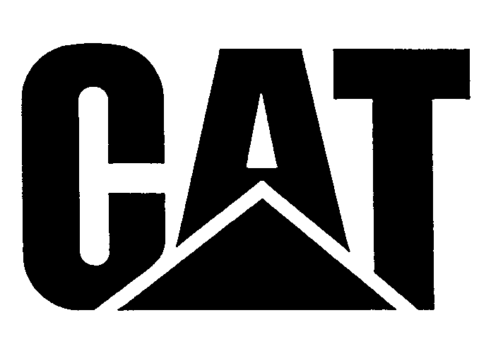 Black and white design of a solid triangle imposed over the word CAT, in capitals.